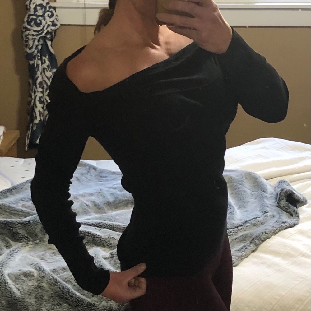 WHBM Off-shoulder Cowl Neck Sweater